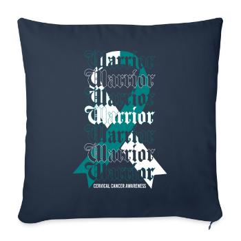 Cervical Cancer Consciousness Warrior Gift - Sofa pillowcase 17,3'' x 17,3'' (45 x 45 cm) - navy - Front