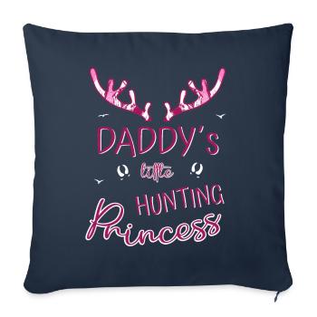 Hunter - La petite princesse chasseuse de papa - Housse de coussin décorative 45 x 45 cm - bleu marine - Devant