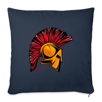 Casque Spartan Warrior Gold - Housse de coussin décorative 45 x 45 cm - bleu marine - Devant