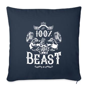 Gorilla Fitness Beast - Housse de coussin décorative 45 x 45 cm - bleu marine - Devant