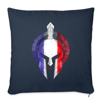Spartan Helmet France Flag - Sofa pillowcase 17,3'' x 17,3'' (45 x 45 cm) - navy - Front
