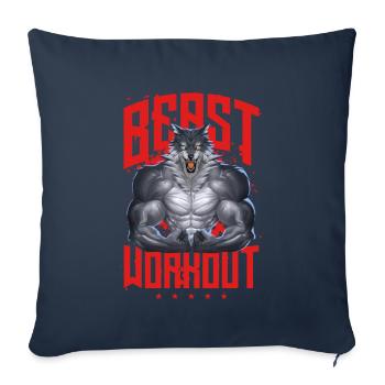 Wolf Beast Workout Fitness - Housse de coussin décorative 45 x 45 cm - bleu marine - Devant