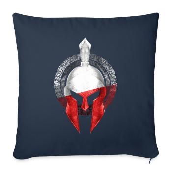 Spartan Helmet Poland Flag Polska - Sofa pillowcase 17,3'' x 17,3'' (45 x 45 cm) - navy - Front