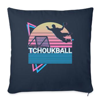 Tchoukball Vaporwave Esthétique Rétro Cadeau - Housse de coussin décorative 45 x 45 cm - bleu marine - Devant