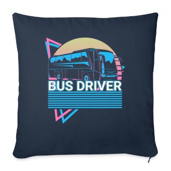 Chauffeurs de bus Trajet en bus Vaporwave Aesthetic Sound - Housse de coussin décorative 45 x 45 cm - bleu marine - Devant