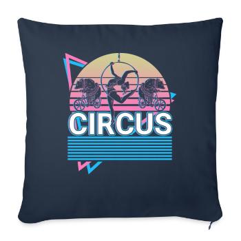 Circus Turner Acrobat Vaporwave Esthétique Gesch - Housse de coussin décorative 45 x 45 cm - bleu marine - Devant