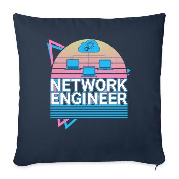 Ingénieur réseau Vaporwave Esthétique Retro-Ges - Housse de coussin décorative 45 x 45 cm - bleu marine - Devant