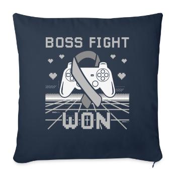 Brain Cancer Awareness Boss Fight Won Gamer - Sofa pillowcase 17,3'' x 17,3'' (45 x 45 cm) - navy - Front