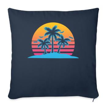 Palm Tree Vaporwave Aesthetic Retro - Sofakissenbezug 45 x 45 cm - Navy - Vorne