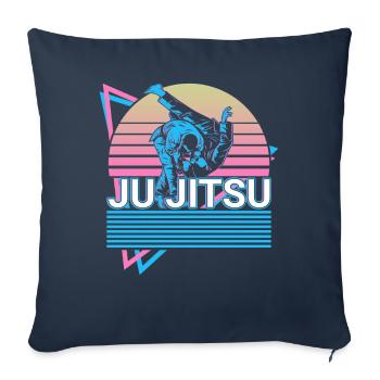 Ju Jitsu Cadeau Rétro - Housse de coussin décorative 45 x 45 cm - bleu marine - Devant