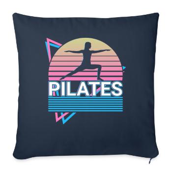 Cadeau d’entraînement Pilates Fitness - Housse de coussin décorative 45 x 45 cm - bleu marine - Devant