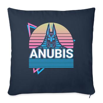 Anubis Dieu Égyptien Egypte Cadeau - Housse de coussin décorative 45 x 45 cm - bleu marine - Devant