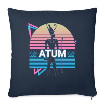 Atum Dieu Égyptien Egypte Cadeau - Housse de coussin décorative 45 x 45 cm - bleu marine - Devant