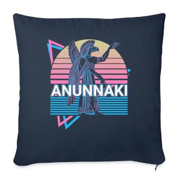 Don de Dieu égyptien Anunnaki - Housse de coussin décorative 45 x 45 cm - bleu marine - Devant