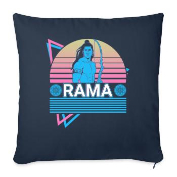 Rama Dieu hindou Ancienne mythologie hindoue Cadeau - Housse de coussin décorative 45 x 45 cm - bleu marine - Devant