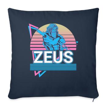 Zeus Grec Dieu du Ciel Cadeau - Housse de coussin décorative 45 x 45 cm - bleu marine - Devant