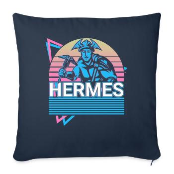 Hermès Dieu grec de la vitesse Gesch - Housse de coussin décorative 45 x 45 cm - bleu marine - Devant