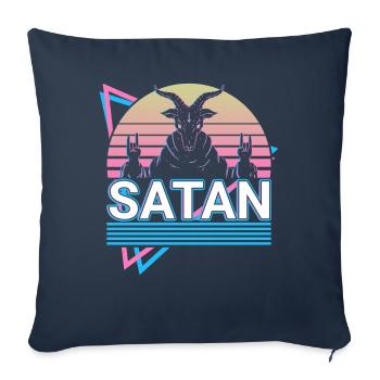 Baphomet Chèvre Satan Pentagramme Occulte Satanique - Housse de coussin décorative 45 x 45 cm - bleu marine - Devant