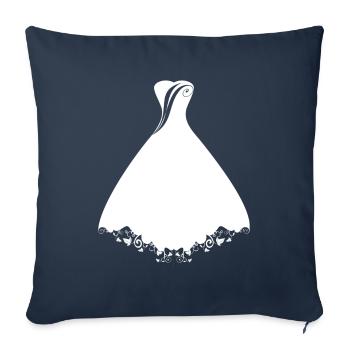 Robe de mariée Soirée Bachelor - Housse de coussin décorative 45 x 45 cm - bleu marine - Devant