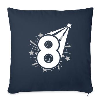 8 years old 8th birthday party number 8 - Sofa pillowcase 17,3'' x 17,3'' (45 x 45 cm) - navy - Front