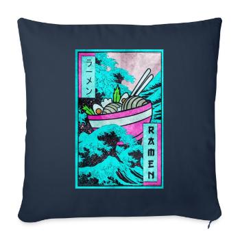 Ramen Kanagawa Wave Vaporwave Aesthetic Taste - Sofa pillowcase 17,3'' x 17,3'' (45 x 45 cm) - navy - Front