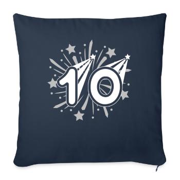 10 years old 10th birthday party number 10 - Sofa pillowcase 17,3'' x 17,3'' (45 x 45 cm) - navy - Front