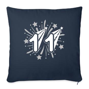 11 ans 11ème anniversaire fête numéro 11 - Housse de coussin décorative 45 x 45 cm - bleu marine - Devant