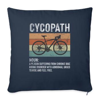 Cycopath Vintage Cyclist Bicycle Gift - Sofa pillowcase 17,3'' x 17,3'' (45 x 45 cm) - navy - Front