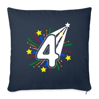 4 years old 4th birthday party number 4 - Sofa pillowcase 17,3'' x 17,3'' (45 x 45 cm) - navy - Front