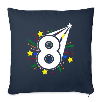 8 years old 8th birthday party number 8 - Sofa pillowcase 17,3'' x 17,3'' (45 x 45 cm) - navy - Front