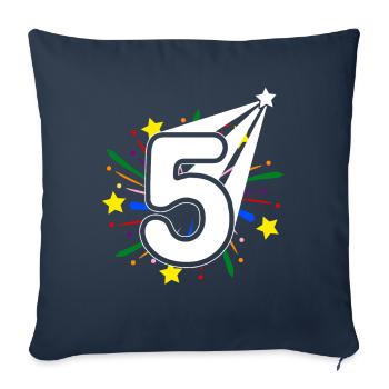 5 years old 5th birthday party number 5 - Sofa pillowcase 17,3'' x 17,3'' (45 x 45 cm) - navy - Front
