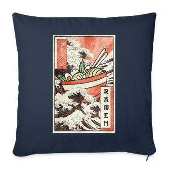 Ramen Kanagawa Wave Vaporwave Aesthetic Taste - Sofa pillowcase 17,3'' x 17,3'' (45 x 45 cm) - navy - Front