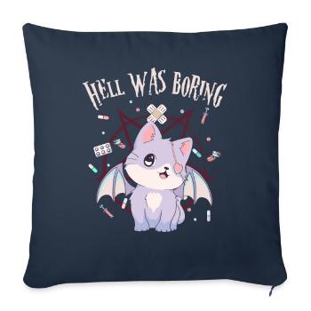 Kawaii Cat Pentagram Hell Was Boring Gesch - Sofa pillowcase 17,3'' x 17,3'' (45 x 45 cm) - navy - Front