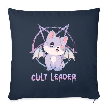 Kawaii Cat Pastel Goth Pentagram Cult Guide Ge - Housse de coussin décorative 45 x 45 cm - bleu marine - Devant