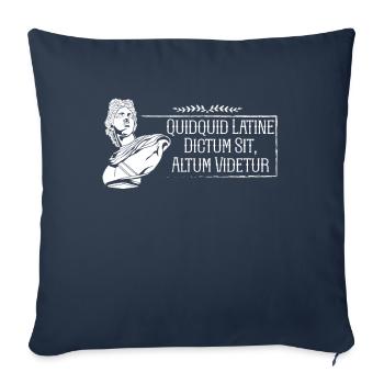 Latin - Quidquid Latine Dictum Sit Altum Videtur - Housse de coussin décorative 45 x 45 cm - bleu marine - Devant
