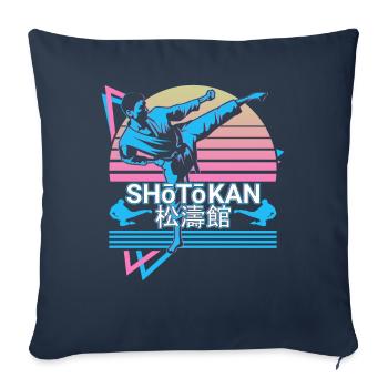 Shotokan Karaté Arts Martiaux Japonais Rétro - Housse de coussin décorative 45 x 45 cm - bleu marine - Devant