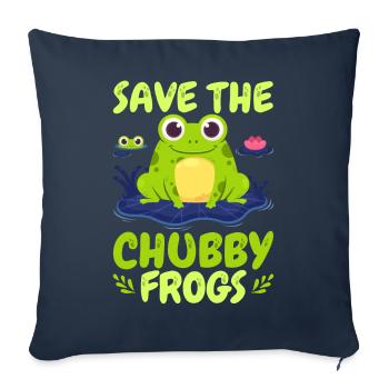 Funny Frog Save The Chubby Frogs - Sofa pillowcase 17,3'' x 17,3'' (45 x 45 cm) - navy - Front