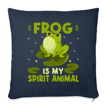 Funny frog is my spirit animal kawaii frog - Sofa pillowcase 17,3'' x 17,3'' (45 x 45 cm) - navy - Front