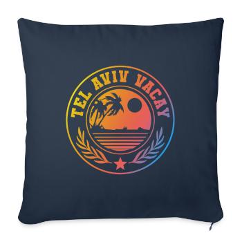 Vacances à Tel Aviv - Housse de coussin décorative 45 x 45 cm - bleu marine - Devant
