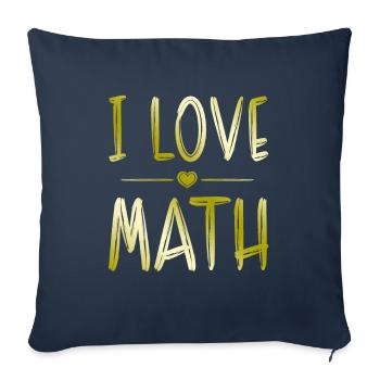 J’adore les maths - Housse de coussin décorative 45 x 45 cm - bleu marine - Devant