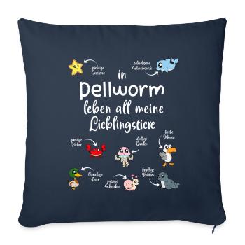 Meine Lieblingstiere in Pellworm - Sofakissenbezug 45 x 45 cm - Navy - Vorne