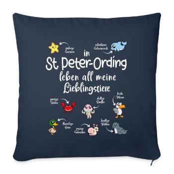 Meine Lieblingstiere in St. Peter-Ordíng - Sofakissenbezug 45 x 45 cm - Navy - Vorne