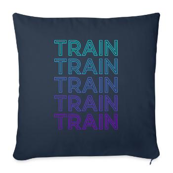 Train Railway Locomotive Retro - Sofa pillowcase 17,3'' x 17,3'' (45 x 45 cm) - navy - Front