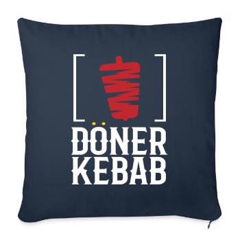 Doner Kebab Kebab Brochette De kebab Rôtisserie Snack - Housse de coussin décorative 45 x 45 cm - bleu marine - Devant