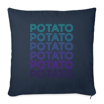Pomme de terre rétro - Housse de coussin décorative 45 x 45 cm - bleu marine - Devant