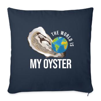 Le monde est ma coquille d’huître - Housse de coussin décorative 45 x 45 cm - bleu marine - Devant