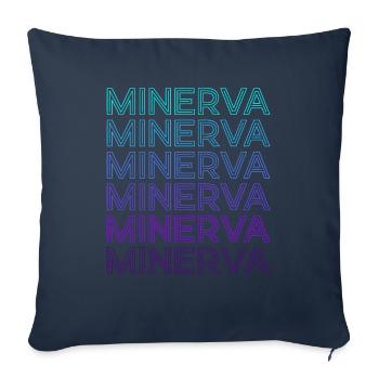 Minerve Déesse grecque Déesse de la Sagesse Ret - Housse de coussin décorative 45 x 45 cm - bleu marine - Devant