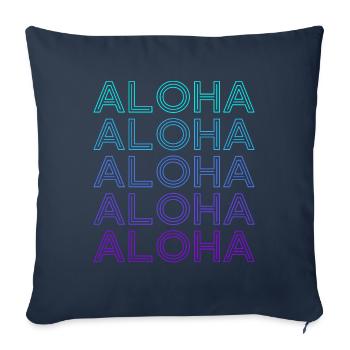 Aloha Hibiscus Hawaii Flower Retro - Sofa pillowcase 17,3'' x 17,3'' (45 x 45 cm) - navy - Front