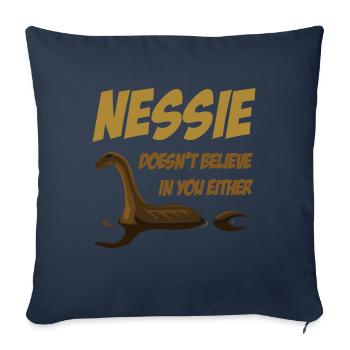 Ne croit pas Nessie Loch Ness - Housse de coussin décorative 45 x 45 cm - bleu marine - Devant