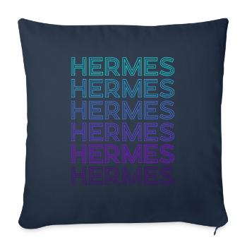Hermès Dieu de la Vitesse Grec Mythol - Housse de coussin décorative 45 x 45 cm - bleu marine - Devant